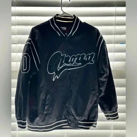 Oversize Varsity black Jacket, Size L - Picture 1 of 6